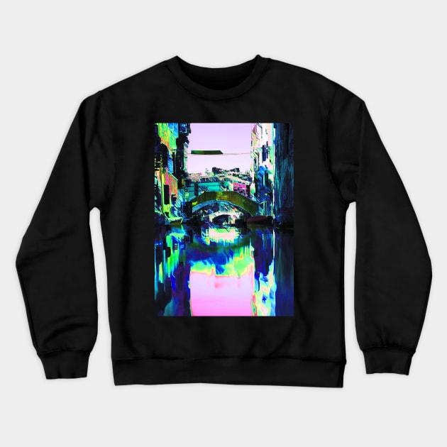 Venice Italy Glitch Art Crewneck Sweatshirt by GLITCH.HUB